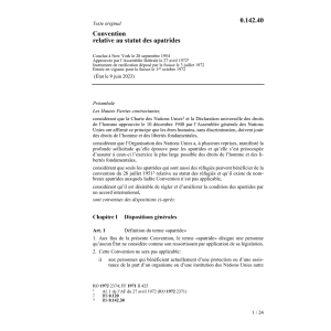 Conv. relative au statut des apatrides