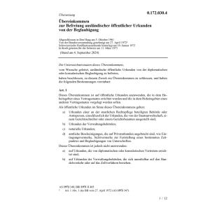 Übereink., Befreiung von Beglaubigung