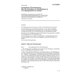 Europ. Übereink. 24.11.77 Schriftstücken