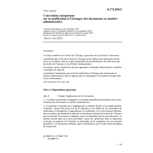 Conv. europ. 24.11.77 documents matière