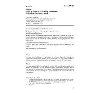 Tr. CH/A légalisation d'actes publics