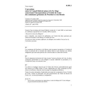 Conv. incorporation à l'évêché de Coire
