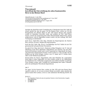 Übereink., Einverleibung in Bistum Basel