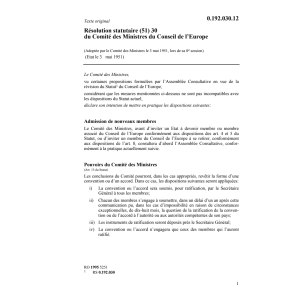 Rés.statut.Comité Ministr. Cons.l'Europe