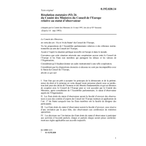 Rés.statut.Comité Minist.Consei.l'Europe