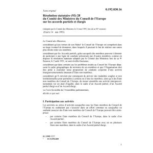 Rés.satut.Comité Ministr.Consei.l'Europe