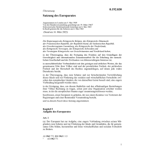 Satzung des Europarates vom 5. Mai 1949
