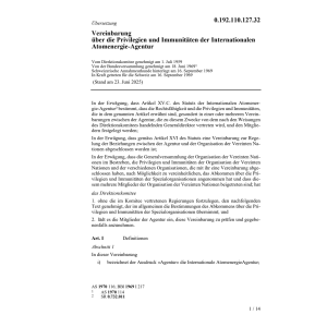 Vereinb.Privileg.Immunit.Int.Atomenerg.