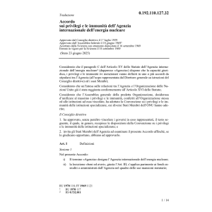 Acc.privil.immun.int.nucleare l'energia