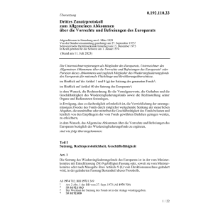 Drittes Prot.über Vorrechte Europarates