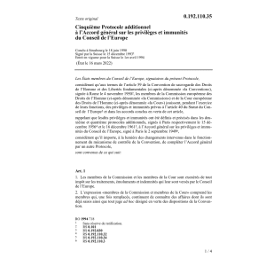 Cinguième prot.add.priv.Conseil l'Europe