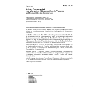Sechstes Zusatzprot. über Europarat