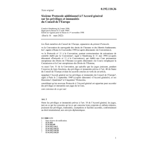 Sixième prot. sur Conseil de l'Europe