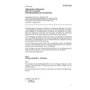 Allg.Abk.Vorrechte Immunit.Europarates