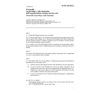 Prot.dell'organizzazio.europea brevetti
