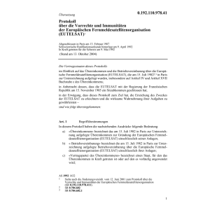 Prot.Vorrechte Europ.Fernmeldesatelliten