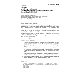 Prot.priv.d.'Oganiz.europ.telecom.satell