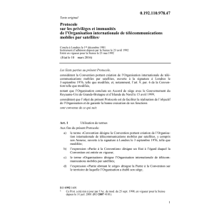 Prot.priv.l'Organis.int.télécom.mar.Sat