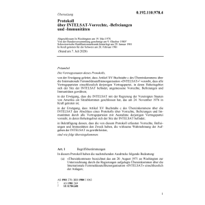 Prot.INTELSAT-Vorrechte-Befreiungen-Imm.