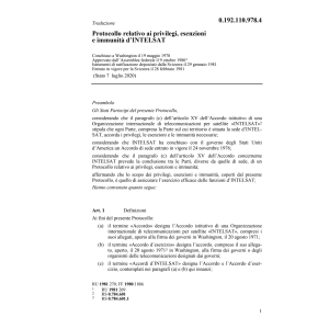 Prot.relati.privil.esenzione d.'INTELSAT