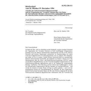 Briefwechsel, internat. Beamte, AHV