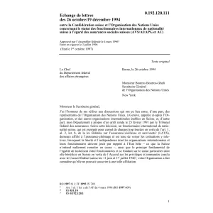 Echange de lettres, fonctionaires, AVS