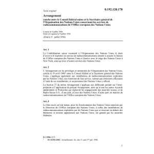 Acc.Suisse-Nations Unies radiocommunicat