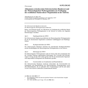 Abk.zwischen Bundesrat-Met.Weltorganisat