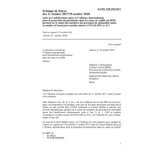 Echange lettres 11.10.17/19.10.18 ALIPH