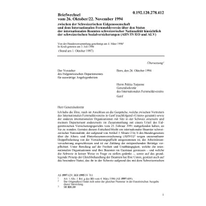 Briefwechsel, CH/Intern. Fernmeldeverein