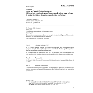 Ac.Cons.féd.CH-l'Union int.télécommunic.