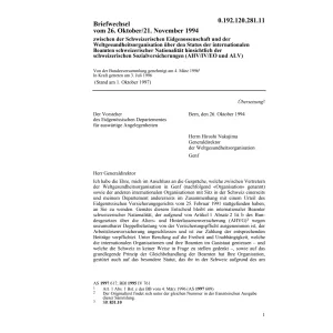 Briefwechsel Weltgesundheitsorganisation