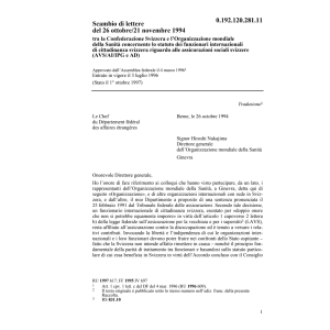 Scambio di lettere, Org. mondiale Sanità