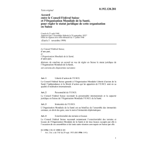 Acc. CF-Org.Mondiale de la santé