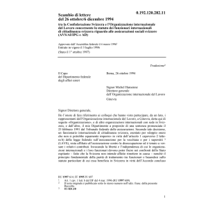 Scambio di lettere, Org. Intern. Lavoro