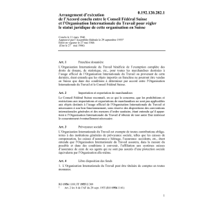 Ar.d'ex. l'Organisation .Int. du Travail