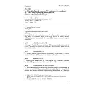 Acc. l'Organizzazione int. del lavoro
