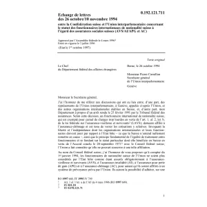 Echange de lettres, Union interparlement