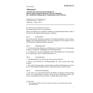 Abk.Interparlamentarischen Union Stellun