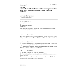 Ac. l'Union interparlementaire statut