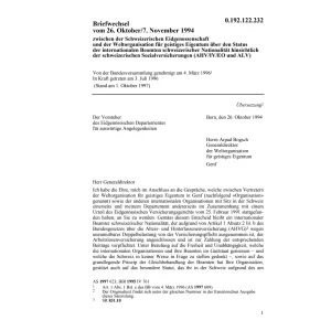 Briefwechsel, internationale Beamte, AHV