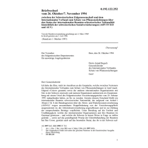 Briefwechsel,Int. Verband,AHV/IV/EO/ALV