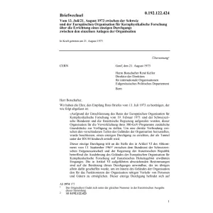 Briefw.Europ.Organ.kernphys.Errichtung