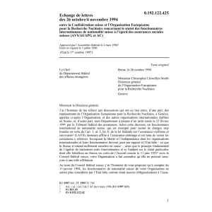Echange de lettres, AVS/AI/APG et AC