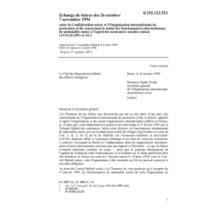 Echange de lettres, AVS/AI/APG et AC