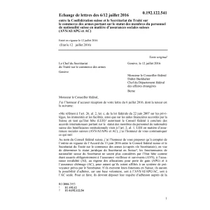 Echange de lettres Traité commerce armes