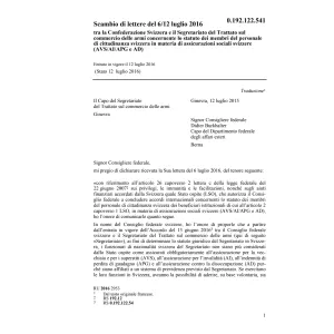 Scambio lettere Trattato commercio armi