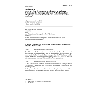 Abk. BR und Sekr. Vertrag Waffenhandel