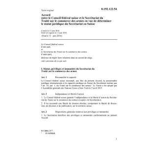 Ac. CF et Secr. du Traité commerce armes