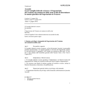 Acc. CF e Segret. Trattato commerc. armi